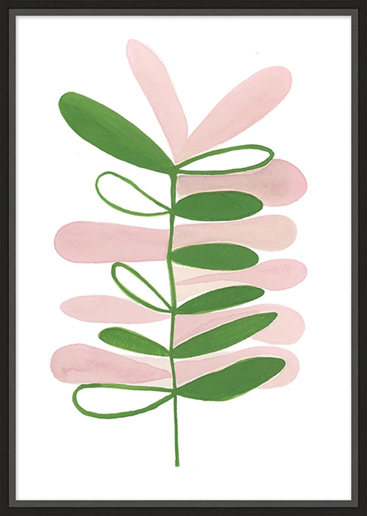 Designed by us and available only at One Kings Lane: A reproduction of an original work, this whimsical botanical design makes a colorful addition to any interior. Printed on matte paper displayed in a simple frame, this piece arrives ready to hang. Scandinavian Bedroom Decor, Zen Painting, Blue Plants, Pink Plant, Roses Drawing, Scandinavian Art, Plant Art, Contemporary Wall Art, Plant Wall