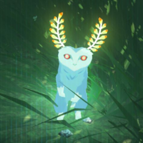 an animated image of a cat with horns on it's head and glowing eyes