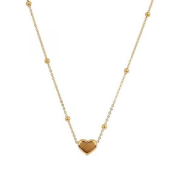 Radiate love with our Beads Love Necklace for Women. This charming piece, adorned with delicate beads, exudes timeless elegance. Crafted to perfection, it's a symbol of affection and style. Elevate your look with this chic and versatile necklace – a perfect expression of love and fashion. Gold Necklaces With Heart-shaped Round Beads, Gold Necklaces With Round Heart Beads, Rose Gold Heart Beads Necklace, Gold Necklace With Heart And Round Beads, Heart Beaded Necklaces As Gifts, Gold Necklaces With Heart Charm And Round Beads, Heart Beads Necklace For Valentine's Day, Minimalist Gold Necklace With Heart Beads, Valentine's Day Necklaces With Heart And Round Beads