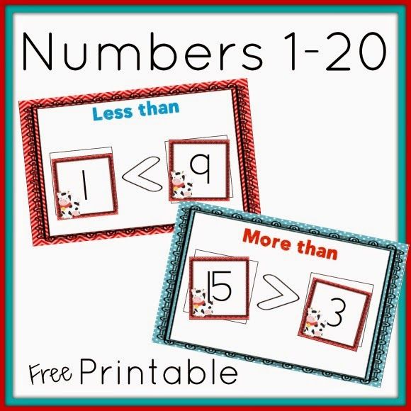 two matching cards with numbers that are less than 1 - 20 and more than 3