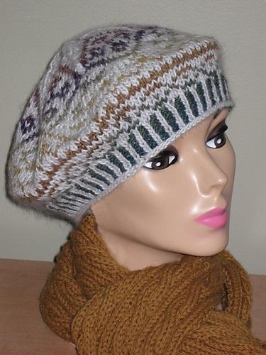 a mannequin head wearing a knitted hat and scarf on top of a wooden table