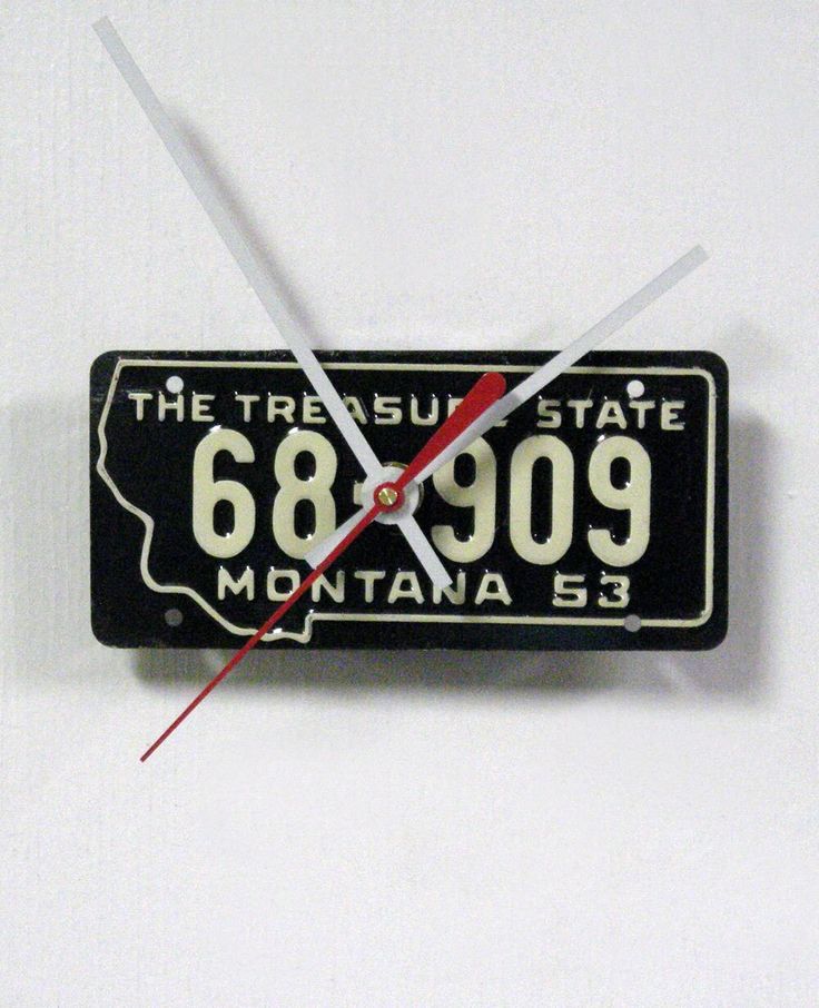 a clock with the state of montana on it