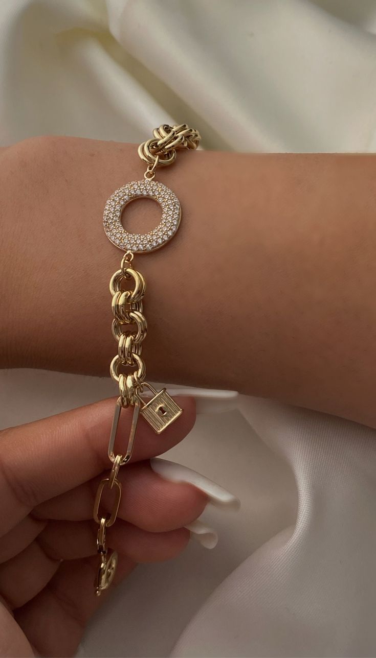 "ITEM DETAILS ❆All our jewelry are hand made with Love. ❆Material: 14K Gold ( 585). ❆Available colors: Gold, Rose Gold, White Gold. ❆Available Sizes: Look Size Option (Contact for different sizes) ❆Each item is made to order ❆ DO YOU LIKE THIS BRACELET? ❆ You can get more information about it below but if you have any questions, just click the \"Message Sergen Vural \" button and I will be very happy to hear from you ☺ PACKAGING ❆Comes ready to gift in a beautiful jewelry box. ❆It comes with a s Luxury Round Chain Bracelet With Intricate Design, Luxury Metal Charm Bracelet With Logo, Luxury Gold Bracelet With Toggle Clasp For Gift, Elegant Luxury Charm Bracelet With Logo Charm, Yellow Gold Bracelets With Adjustable Chain And Cubic Zirconia, Yellow Gold Bracelet With Adjustable Chain And Cubic Zirconia, Yellow Gold Cubic Zirconia Bracelet With Adjustable Chain, Gold Diamond Chain Link Bracelet, Luxury Gold-tone Tarnish Resistant Charm Bracelet