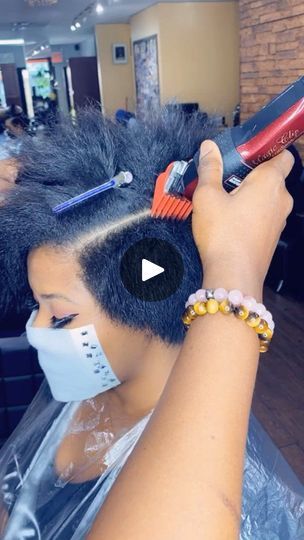 Long Tapered Haircut Natural Hair, Sew In Mohawk Shaved Sides, Side Fade Women, Soft Mohawk Women, Cute Mohawk Hairstyles Black Women, Sew In Shaved Sides Black Women, Short Pixie Mohawk Black Women, Shaved Side Natural Hairstyles, Pixie Haircut On Natural Black Hair