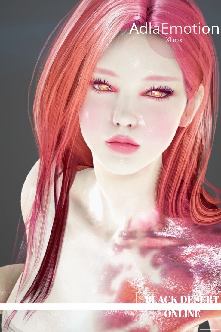 an animated woman with pink hair and white skin is looking at the camera while she's holding her hand on her chest