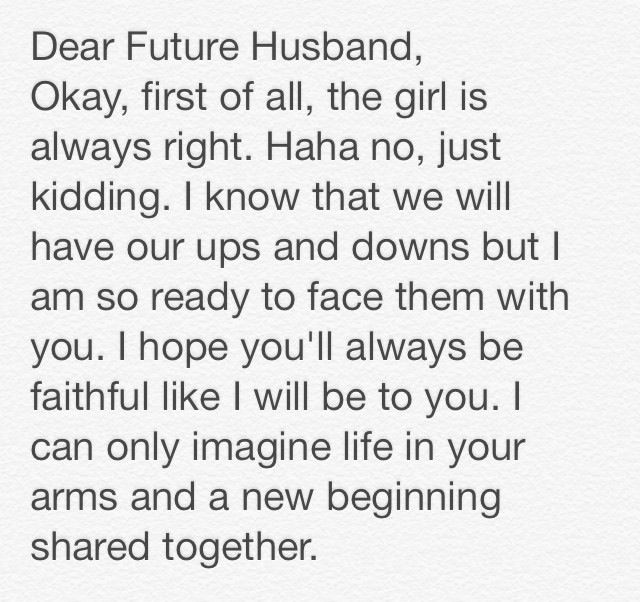 someone wrote this on their birthday card for her to be in the future husband's life