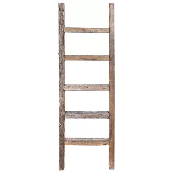 an old wooden ladder on a white background