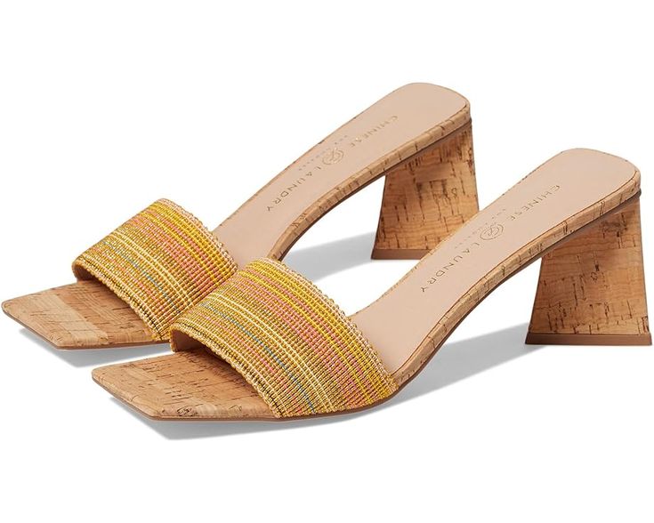 Chinese Laundry Yuna Girl Money, Shoes Yellow, Yellow Heels, Chinese Laundry, Toe Designs, Product Reviews, Woven Fabric, Women's Shoes, Block Heels