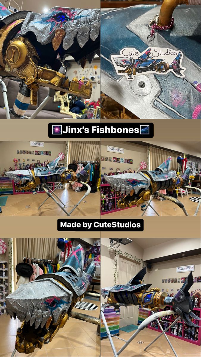 Jinx Cosplay Tutorial, Jinx Fishbones, Arcane Diy, Cosplay Jinx, Arcane Cosplay, Jinx Cosplay, Jinx Arcane, Cosplay Inspo, Cosplay Tutorial