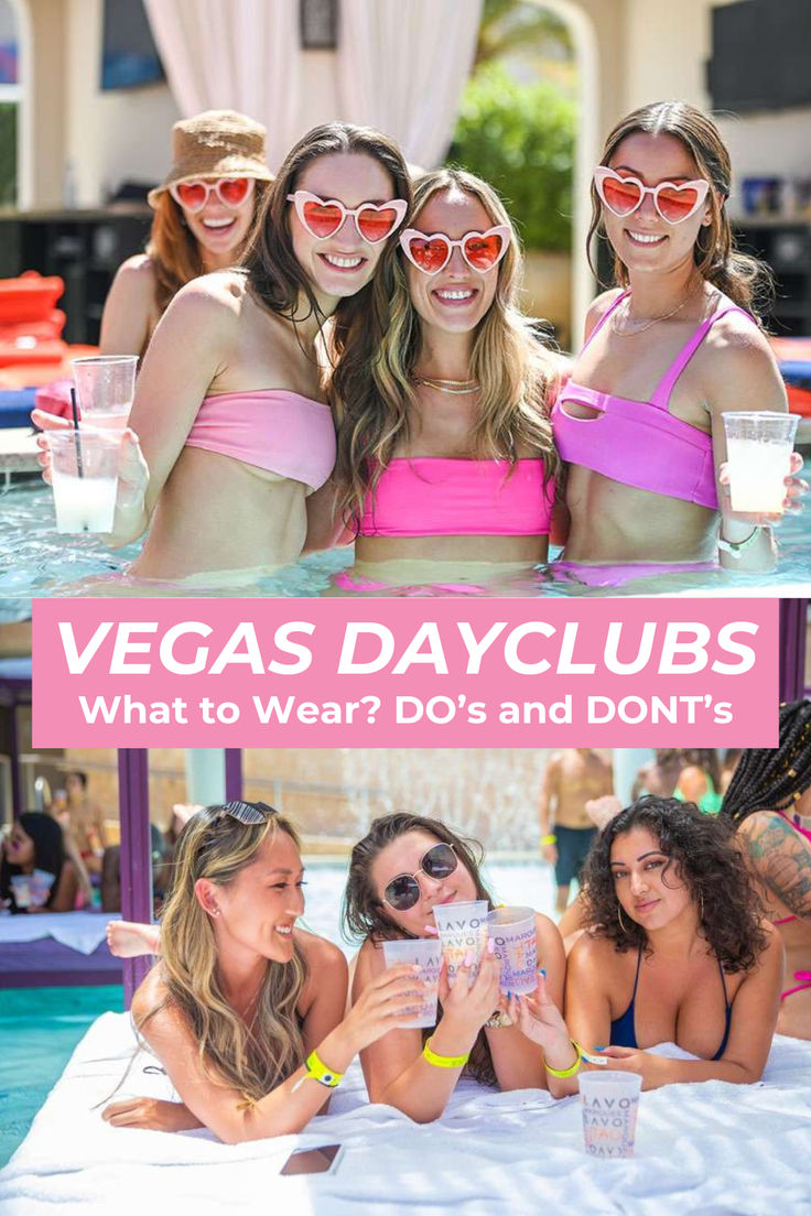 Get ready to dress to impress. Nothing screams #summer in #LasVegas like a lavish pool party at a #VegasDayclub rubbing elbows with world-class DJs and parting with people from across the globe. But what should you wear to a #Vegas #Dayclub? Dayclubs have dress codes, just like nightclubs. We’re not just telling you the do’s and don’ts of #Vegas pool #fashion. We’re helping you pack your bag, so your #summertrip goes off without a hitch. Click for #VegasGirlsNightOut Tips on Vegas Vegas Pool Party Outfit Bikinis, Vegas Girls Trip Outfits, Dayclub Pool Outfit, Day Club Outfit Vegas Pool, Vegas Outfits Summer, Las Vegas Pool Party Outfit, Vegas Pool Party Outfit, Vegas Outfit Ideas Summer, What To Pack For Las Vegas