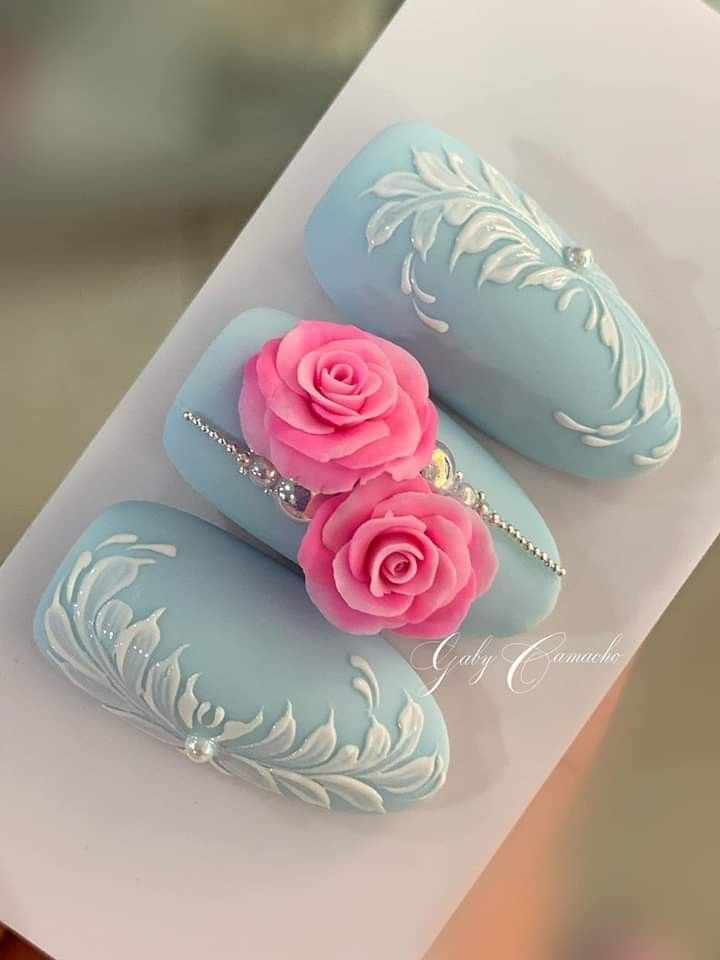 5d Art Nails, 5d Nail Art Design, 4d Nail Art, 3d Nail Designs, 3d Nail Art Designs, Star Nail Art, Rose Nail Art, Nails 3d, Fantasy Nails