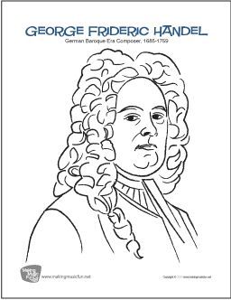 george frieder handel coloring page