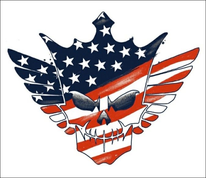 a skull with an american flag on it