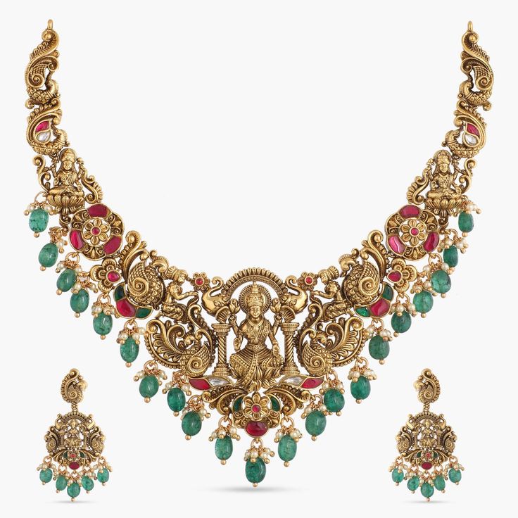 Discover Shree Antique Temple Necklace Set | Paksha Elephant Necklace Gold Indian, Luxury Gold-plated Temple Jewelry Necklaces, Luxury Temple Jewelry Pendant Necklace, Luxury Designer Temple Jewelry Bridal Necklace, Luxury Gold Cutdana Temple Necklace, Luxury Gold Temple Necklace For Festive Occasion, Luxury Temple Jewelry Sets With Pendant, Luxury Gold Temple Jewelry Necklace, Luxury Engraved Pendant Temple Necklace