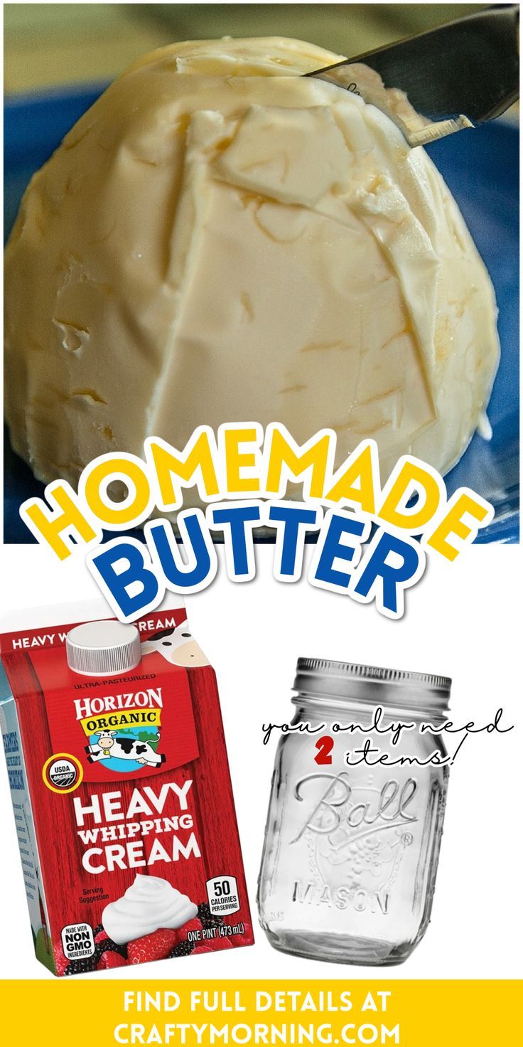 an advertisement for homemade butter and some kind of ice cream