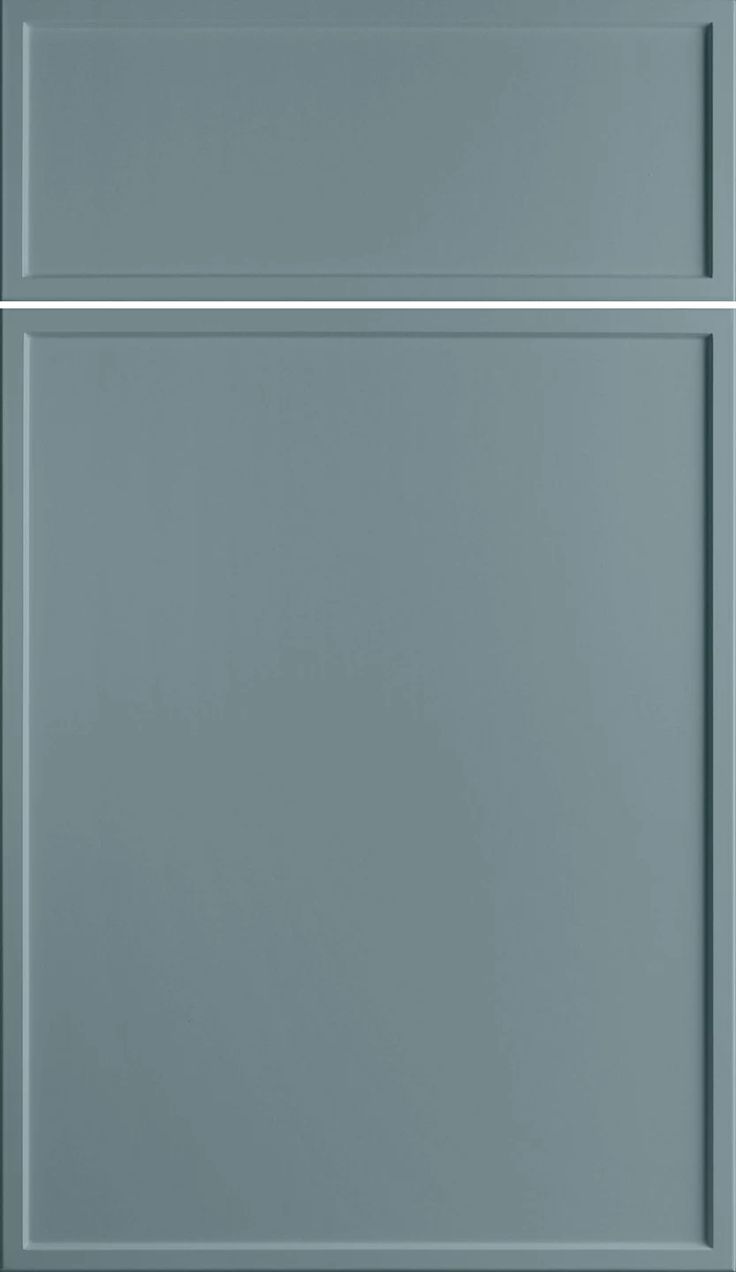 the back side of a gray cabinet with two doors