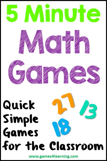 five minute math games for the classroom to practice number recognition and addition skills with this fun activity