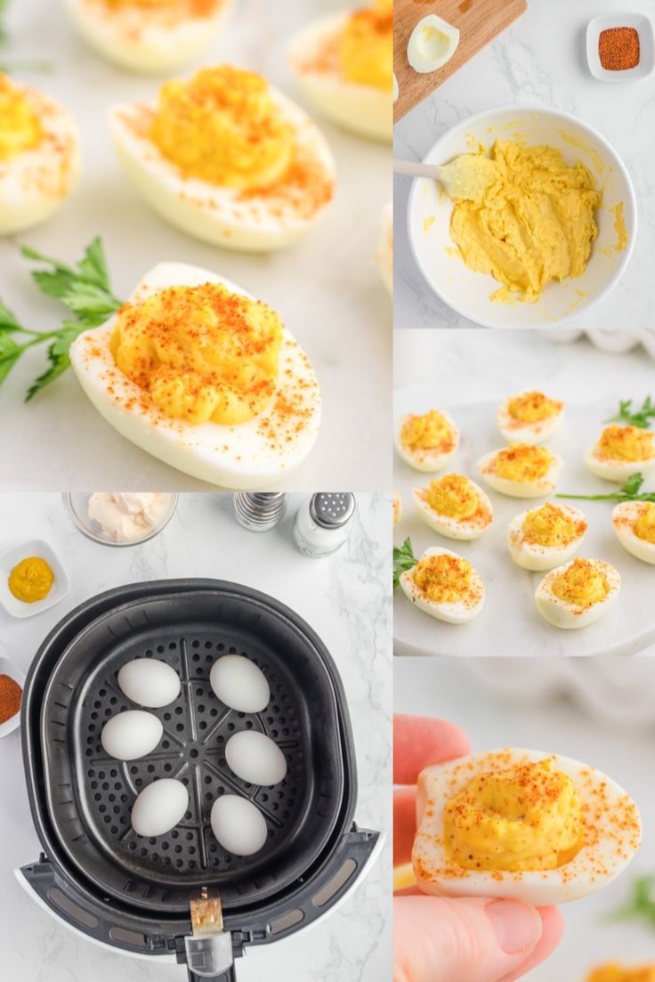 how to make deviled eggs in an air fryer and then put them in the oven