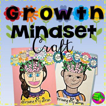 two children's drawings with the words growth minds craft in front of them are flowers