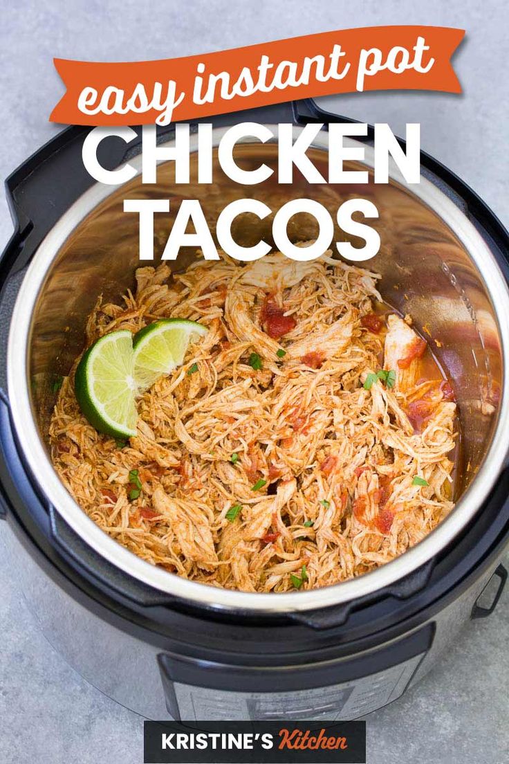 the instant pot taco chicken is ready to be cooked in the slow cooker