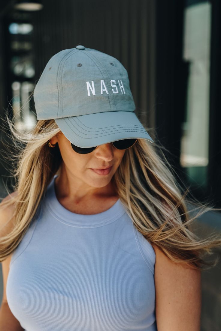 We love a minimalist approach to repping Nashville! Our new lightweight caps are perfect for those summer days. 100% nylon Low Crown Unstructured Six-panel Adjustable cloth strap Adjustable Functional Hat For Spring, Adjustable Hat For Spring, Functional Adjustable Hat For Spring, Adjustable Gray Baseball Cap For Summer, Gray Adjustable Baseball Cap For Summer, Sporty Summer Baseball Cap With Curved Bill, Gray Baseball Cap For Summer Beach, Lightweight Casual Baseball Cap, Summer Nylon Streetwear Hats