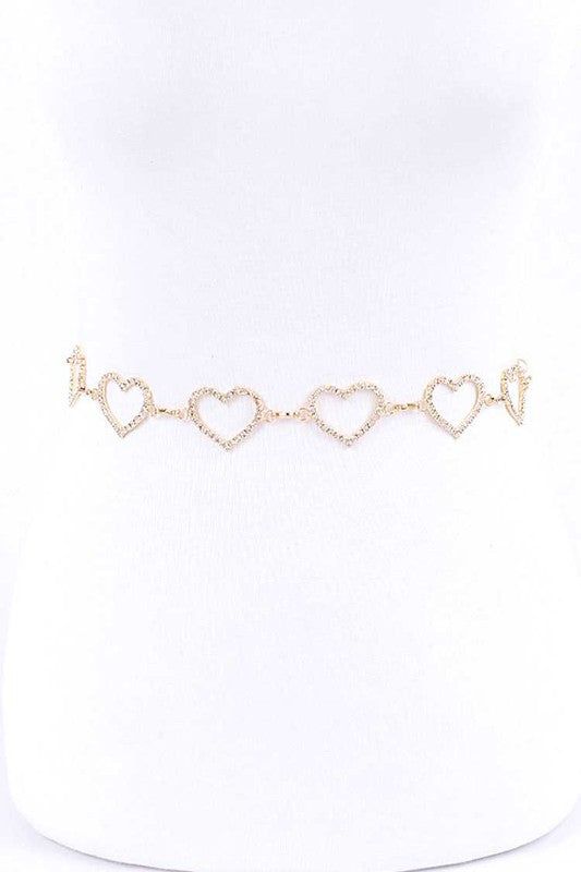 Rhinestone Heart Link Chain Belt (7991925047524) Trendy White Rhinestone Jewelry, Trendy Rhinestone Jewelry For Valentine's Day, Trendy Rhinestone Wedding Jewelry, Trendy Heart Shaped Rhinestone Jewelry, Elegant Silver Chain Belt, Elegant Silver Metal Chain Belt, Cheap Metal Silver Chain Belt, Cheap Silver Chain Belt, Heart Chain Belt