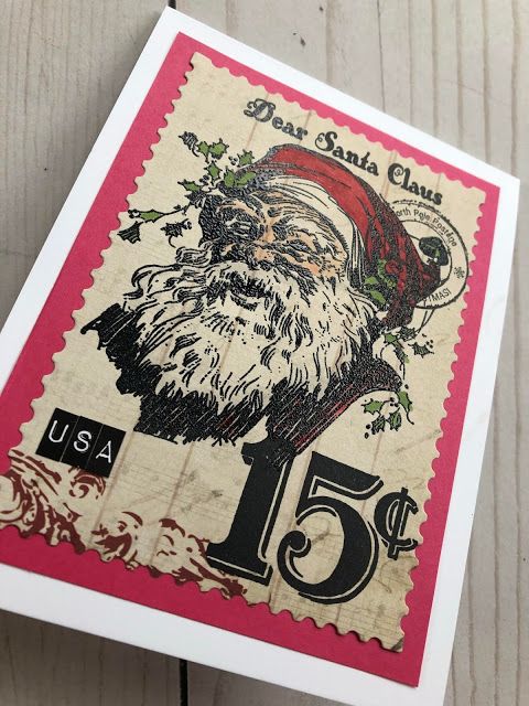 a christmas card with santa claus on it and the number fifteen in front of it