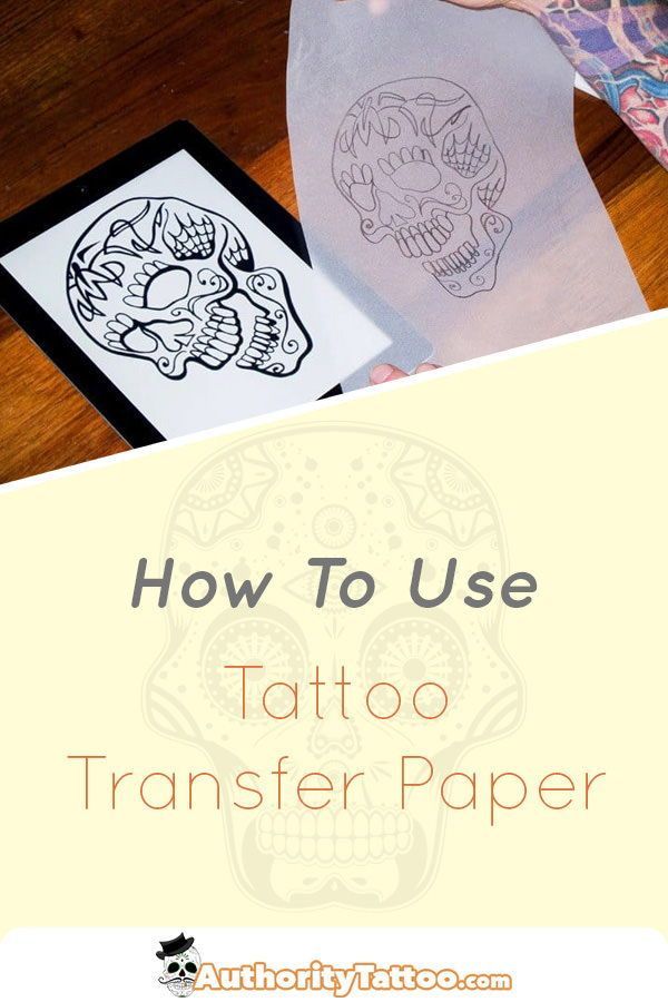 how to use tattoo transferer paper on the table with an image of a skull