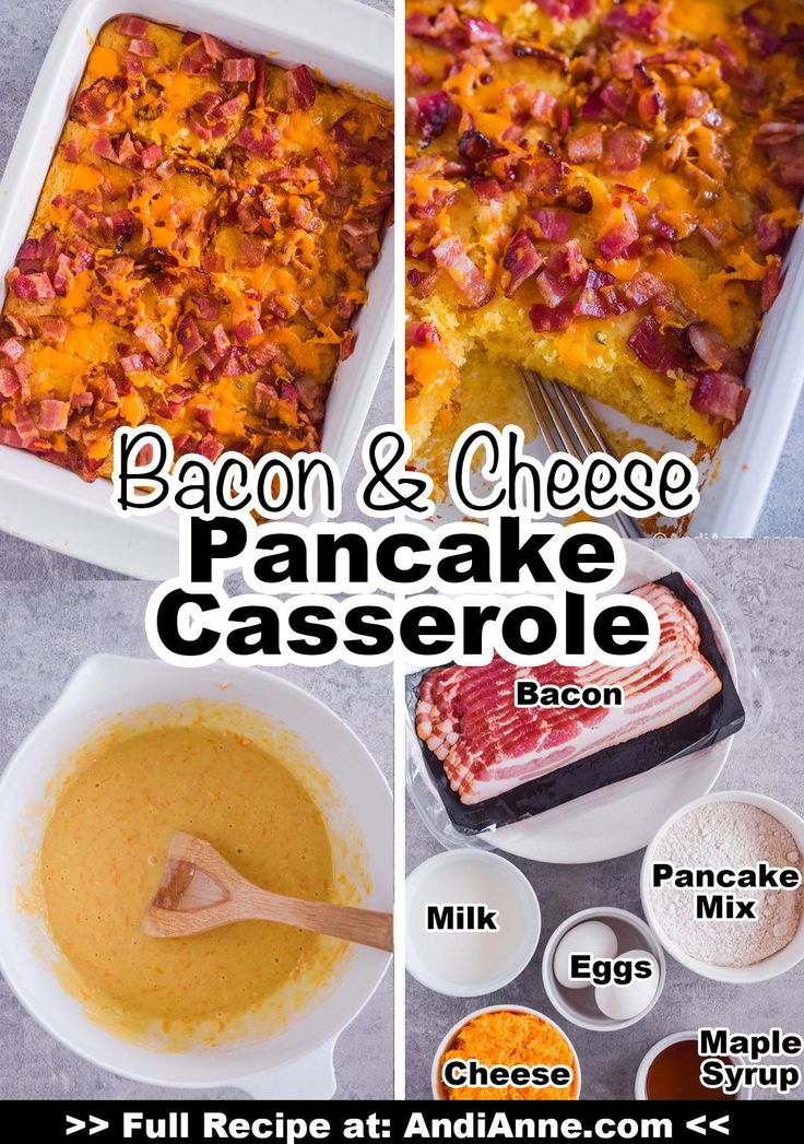 bacon and cheese pancake casserole recipe with ingredients