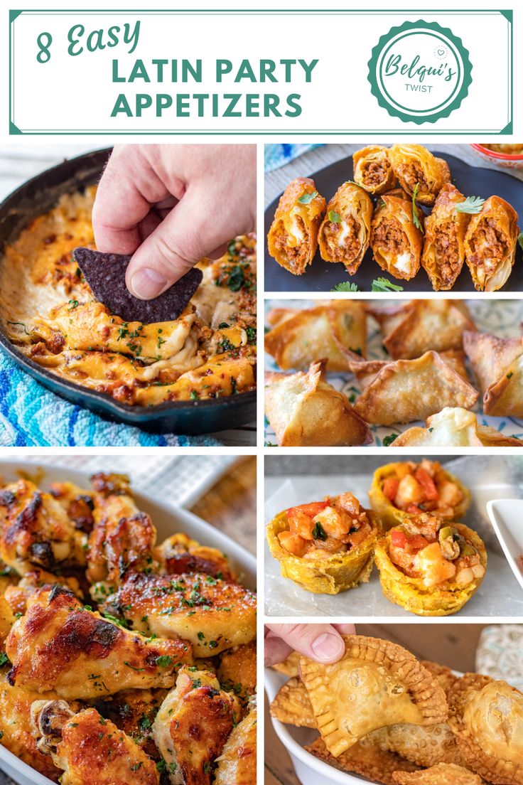 the collage shows different types of appetizers