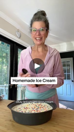 an old woman is making ice cream in her kitchen with the caption homemade ice cream