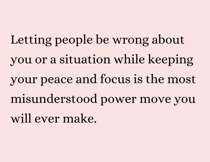 a pink background with the words letting people be wrong about you or a situation while keeping your peace and focus is the most mis