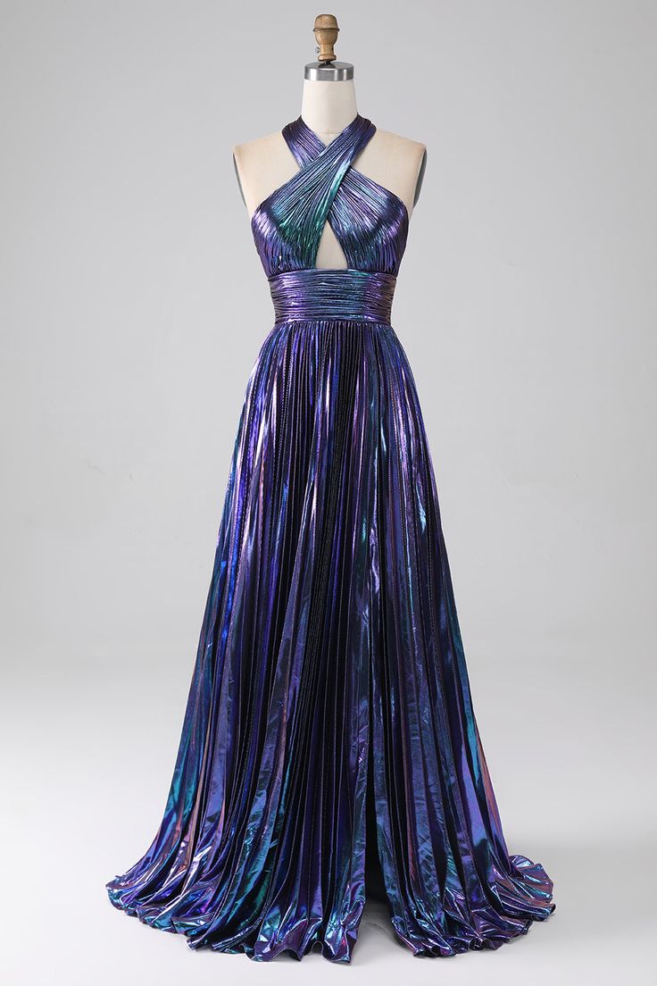 Classic Match: Whether you are dressing for a wedding party, prom,evening party or other formal party, this sophisticated long maxi prom dress will be your lovely partner. Fabric: Polyester, highlighting feminine morbidezza and grace Tips: Recommended hand wash seperately in cold water, dry clean is also available. Purple And Silver Gown, Galaxy Bridesmaid Dress, Galaxy Inspired Dress, Plum Prom Dress Long, Semi-formal Dress, Northern Lights Dress, Feyre Night Court Outfit, Galaxy Prom Dress, Midnight Purple Prom Dress