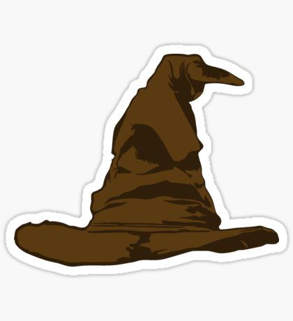 a brown wizard hat sticker on a white background