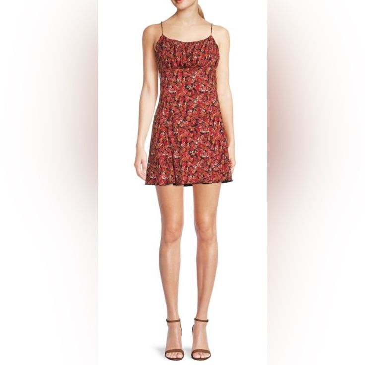 Nwt's - Free People Jamie Floral Minidress Free People's Jamie Mini Is Blossom-Tossed And Cut To A Very Leggy Length; This Is The Sunny-Day Dress You'll Want To Wear On Repeat. Fun And Dainty Dress. For Edgy Look, Style With A Crossbody Bag, Oversized Denim Jacket, And Boots! Color: Red Combo Size: Medium Details: Spaghetti Straps Slight A-Line Cut Sleeveless Side Zipper Adjustable Shoulder Straps/Drawstring Tie Closed At Center Back Viscose/Elastane (Lots Of Stretch!!) Pintucked Neckline 99% Vi Date Night Rayon Mini Dress, Fitted Rayon Mini Dress For Date Night, Floral Print Rayon Sundress Mini Length, Daywear Fitted Mini Dress With Print, Floral Print Rayon Mini Dress, Mini Length Rayon Sundress With Floral Print, Floral Print Rayon Sundress, Fitted Printed Mini Dress For Daywear, Printed Mini Dress In Rayon