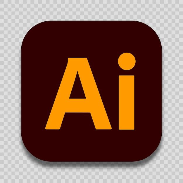 the adobe logo is shown in yellow and brown colors on a square button with an orange circle