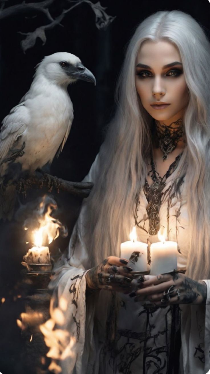 Hera Aesthetic, White Haired Witch, Wild Women Sisterhood, White Witch, Grey Hair, White Hair, Fantasy Art, Witch, Hair