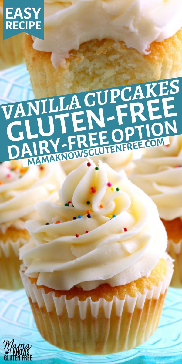 vanilla cupcakes with gluten - free dairy - free option on a blue plate