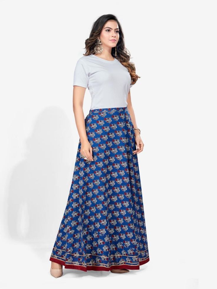 Be the center of attention at a get together by wearing this attractive skirt from Riafashions. Pair this up with a contrast top for a ravishing look. Flowy Skirt For Festive Summer Events, Festive Flared Skirt For Summer, Festive Tiered Skirt For Summer, Bohemian Skirt For Navratri, Full Length Pleated Dress, Summer Maxi Length Lehenga, Bohemian Skirt For Festive Occasions, Festive Multicolor Cotton Skirt, Elegant Fitted Skirt For Navratri