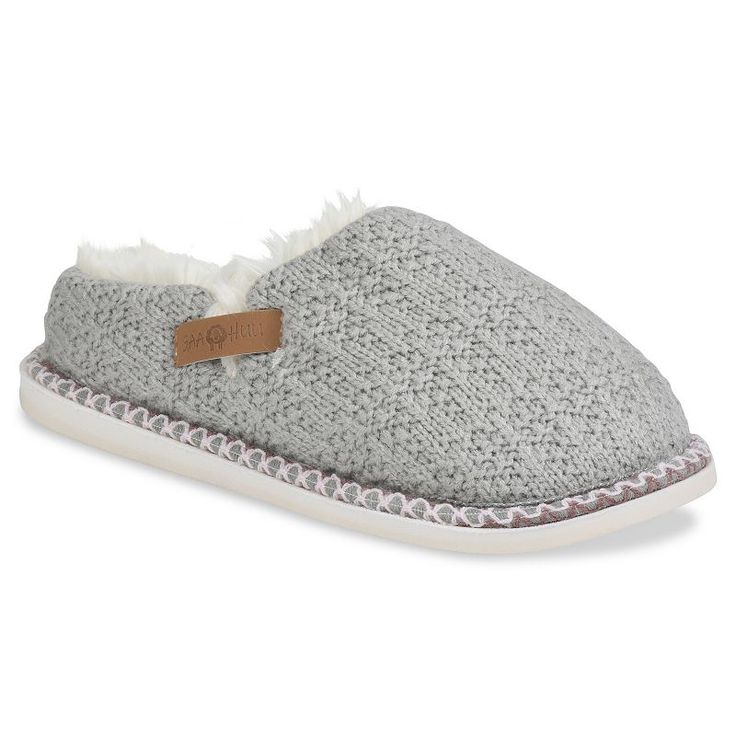 You won't want to take off these cozy clog slippers from GaaHuu.Click this FOOTWEAR GUIDE to find the perfect fit and more! You won't want to take off these cozy clog slippers from GaaHuu.Click this FOOTWEAR GUIDE to find the perfect fit and more! SLIPPER FEATURES Easy slip on style Durable indoor/outdoor soleSLIPPER CONSTRUCTION Acrylic knit upper Polyester faux fur lining Memory foam-padded footbed Polyurethane outsoleSLIPPER DETAILS Imported Machine wash, dry flat Rounded toe Non-skid sole Sl Comfy Clogs With Cushioned Footbed, Casual Synthetic Slippers With Woven Sole, Casual Slip-on Slippers With Woven Sole, Cozy Slip-on Slippers With Textured Footbed, Indoor Slip-on Synthetic Clogs, Indoor Synthetic Slip-on Clogs, Cozy Indoor Winter Clogs, Cozy Winter Indoor Clogs, Comfortable Slippers With Woven Sole And Round Toe