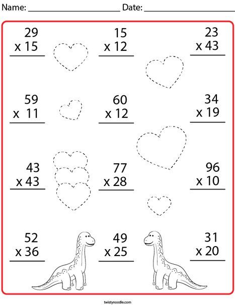 worksheet for kids with numbers and dinosaurs