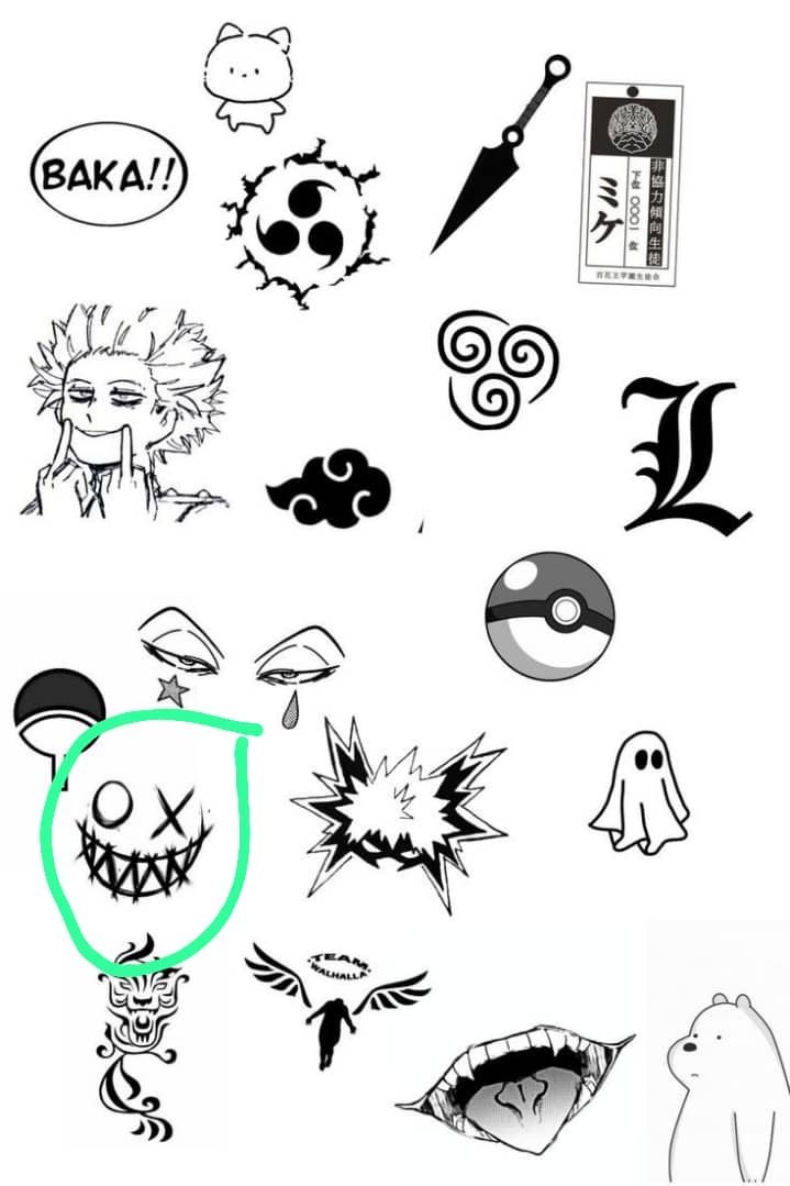 some different types of stickers on a white surface with green marker and black ink