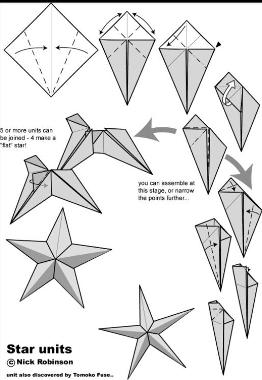 instructions to make an origami star