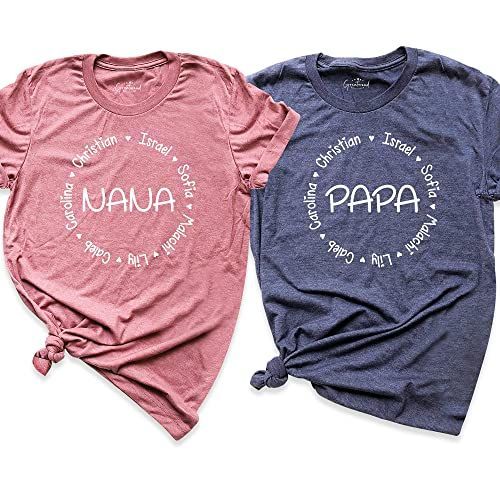 two women's t - shirts with the word papa printed on them