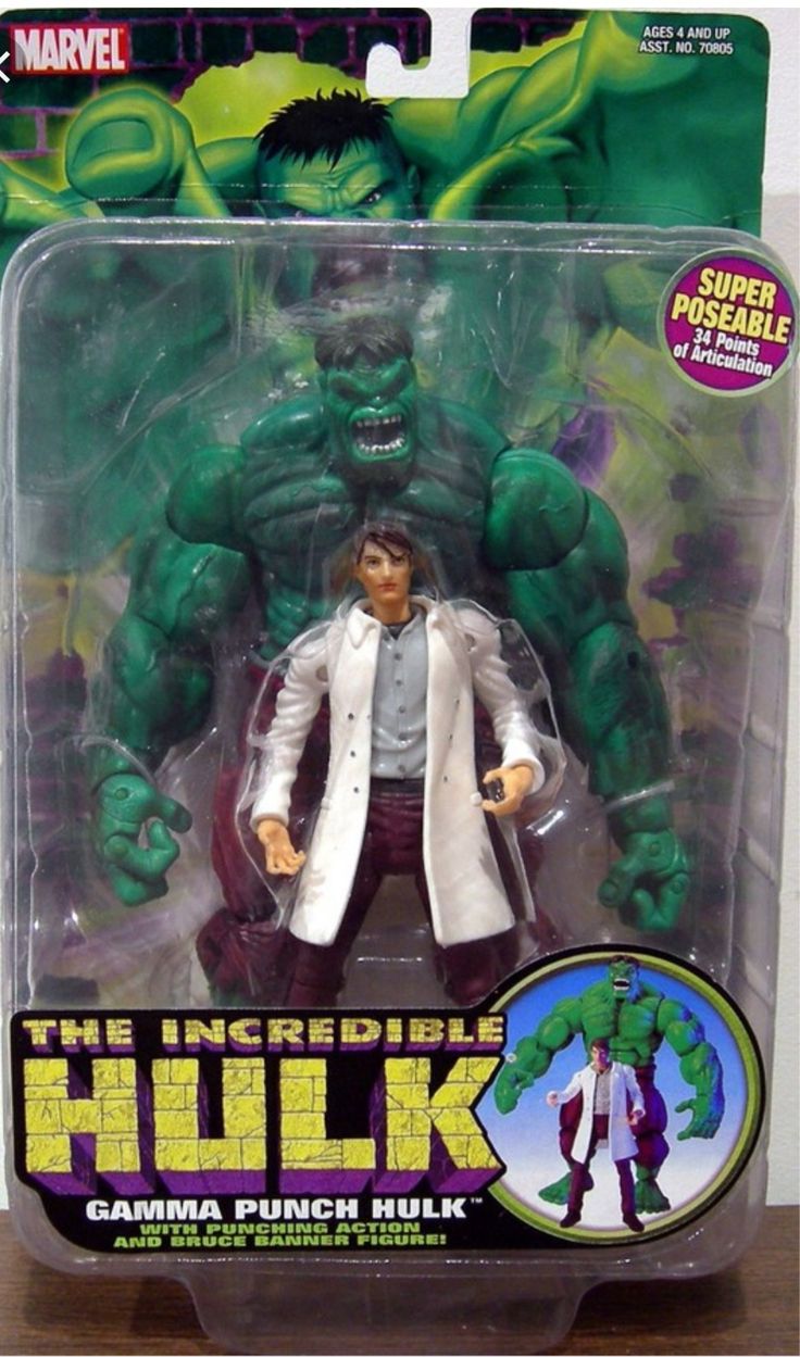 the incredible hulk action figure is shown in its packaging, and it looks like he's from the movie