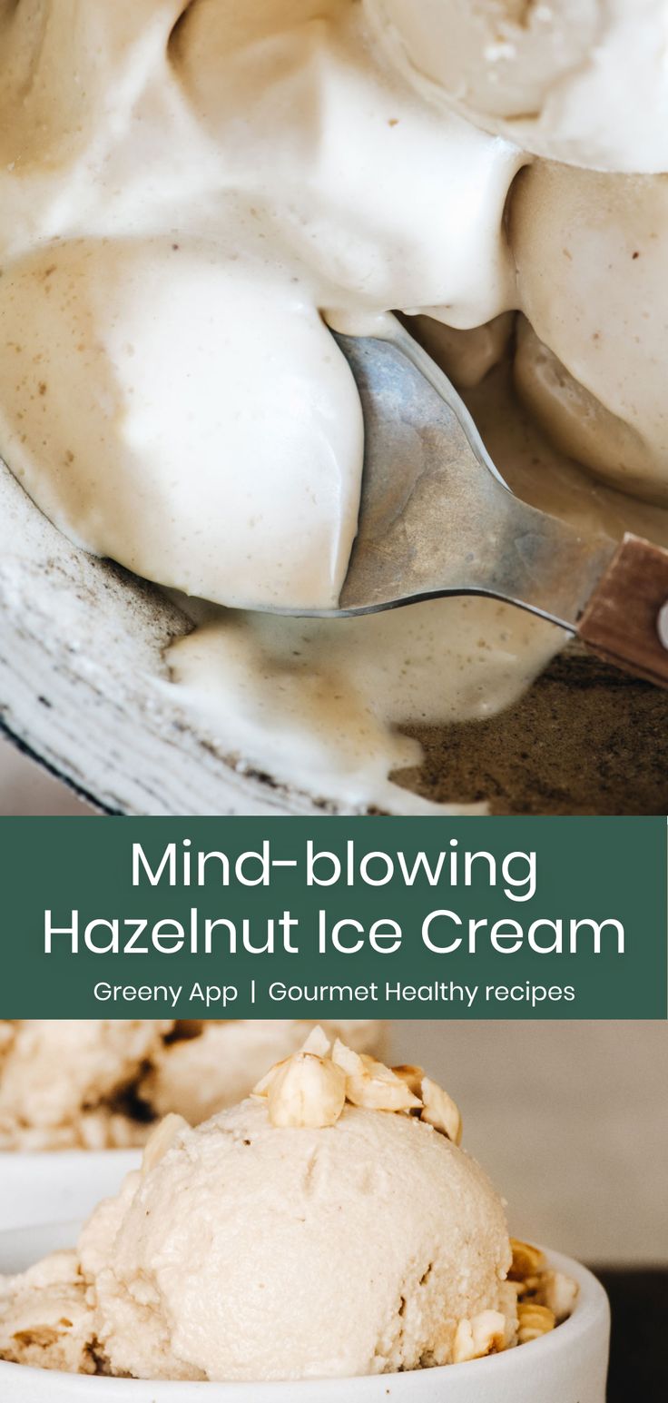 Hazelnut Ice Cream recipe Hazelnut Ice Cream Recipe, Thermomix Ice Cream Recipes, Hazelnut Gelato Recipe, Bored Baking, Ninja Creamy, Kohlrabi Recipes, Hazelnut Ice Cream, Hazelnut Recipes, Roasted Hazelnuts