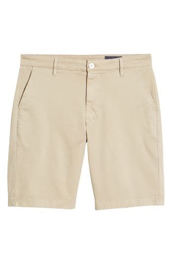 A comfy stretch-cotton blend brings all-day comfort to these closet-staple shorts with a slightly tapered leg opening and clean trouser look. 9 1/2" inseam; 19" leg opening; 9 1/2" front rise; 15 1/2" back rise (size 29) 97% cotton, 3% polyurethane Machine wash, tumble dry Imported Cotton Bermuda Shorts For Business Casual, Cotton Shorts With Welt Pockets And 5-inch Inseam, Business Casual Cotton Shorts With Short Legs, Fitted Cotton Bermuda Shorts For Business Casual, Classic Cotton Shorts For Business Casual, Spring Cotton Bermuda Shorts For Business Casual, Cotton Shorts For Business Casual, Business Casual Bermuda Cotton Bottoms, Business Casual Bermuda Cotton Shorts