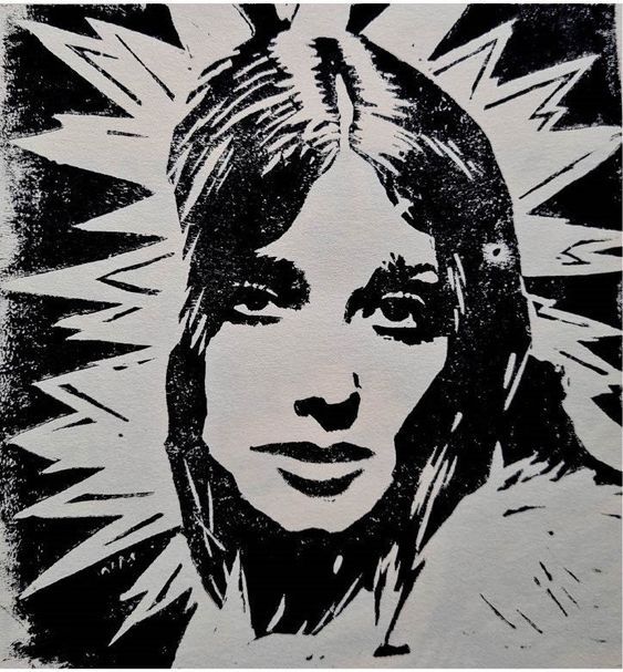 Portrait Lino Print Ideas For Your Sketchbook, Sketchbook Aesthetic, Colour Aesthetic, Aesthetic Spotify, Stippling Art, Arte Grunge, Lino Art, Linocut Art, Spotify Playlists