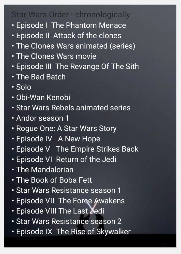 the star wars order is shown in black and white