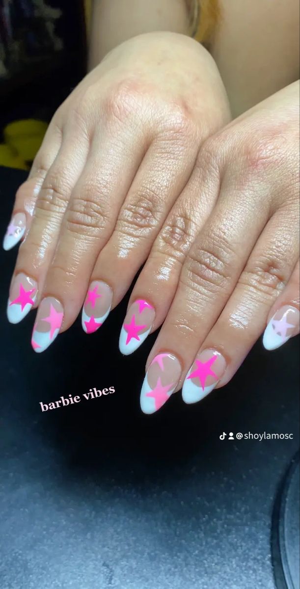 pink
french manicure
gelx
nails Cute Bright Nails Ideas, Fun Pink Acrylic Nails, Cute Almond Nails Design Pink, Cute Summer Gel X Nails, Basic Nail Designs Almond, Preppy Short Acrylic Nails, Cute Spring Break Nails Simple, Pink Designs Nails, Preppy Valentines Nails